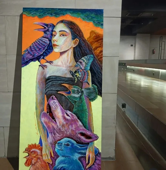 Karya lukis ‘Animal Whisperer’ milik Budi Bi. Foto: Dok. pribadi