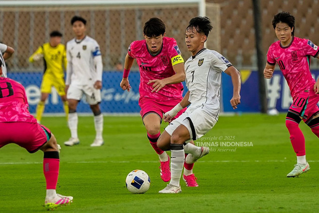 Garuda Muda berjuang keras menghadapi tim nasional Korea Selatan (Source: Timnas Indonesia)