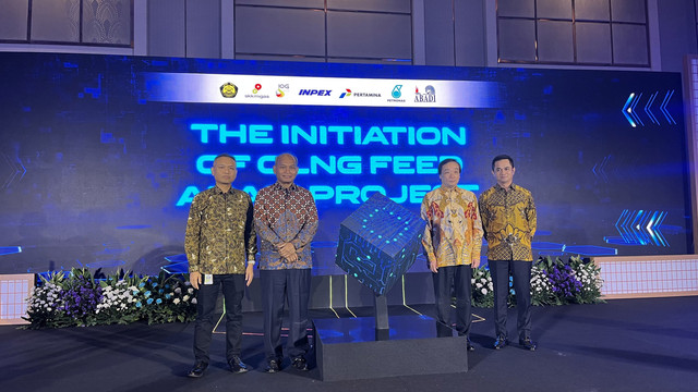 SKK Migas dan Inpex Masela Ltd meluncurkan tahapan desain rekayasa awal (FEED) proyek Onshore LNG Blok Masela, Rabu (9/4/2025). Foto: Fariza/kumparan