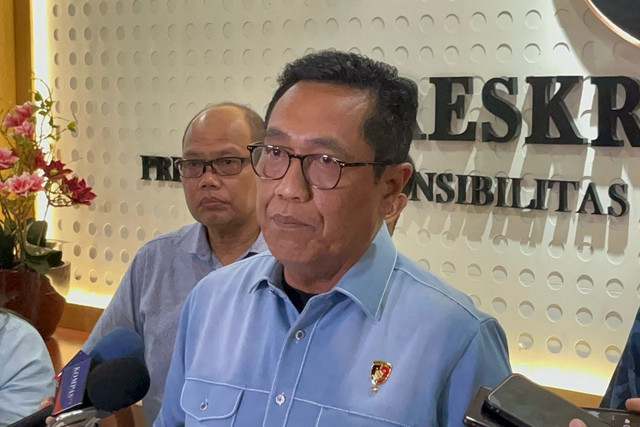 Direktur Tindak Pidana Umum (Dirtipidum) Bareskrim Polri Brigjen Pol Djuhandani Rahardjo Puro di Mabes Polri, Jakarta Selatan, Kamis (10/4/2025). Foto: Rayyan Farhansyah/kumparan