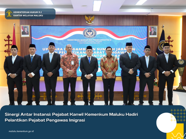Pejabat Kanwil Kemenkum Maluku Hadiri Pelantikan Pejabat Pengawas Imigrasi