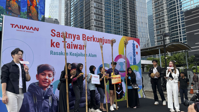 Suasana Acara Nature Taiwan, Exploration Journey di Car Free Day, Jakarta, Minggu (12/4/2025). Foto: Rayyan Farhansyah/kumparan