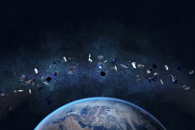 Ilustrasi sampah luar angkasa. Foto: Dabarti CGI/Shutterstock