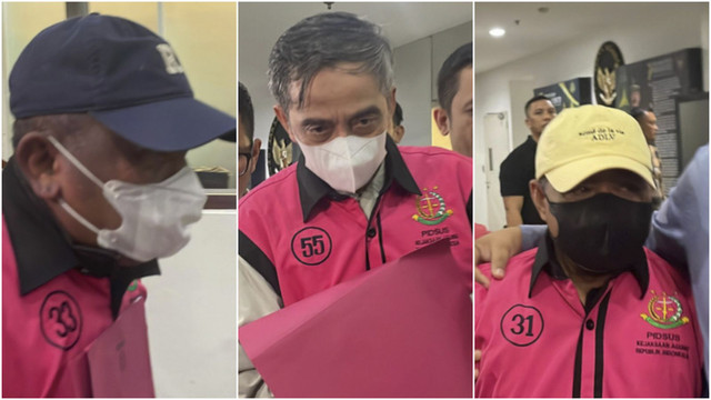 Kolase 3 hakim tersangka suap: Ali Muhtarom, Agam Syarif Baharudin, Djuyamto. Foto: Fadhil Pramudya/kumparan