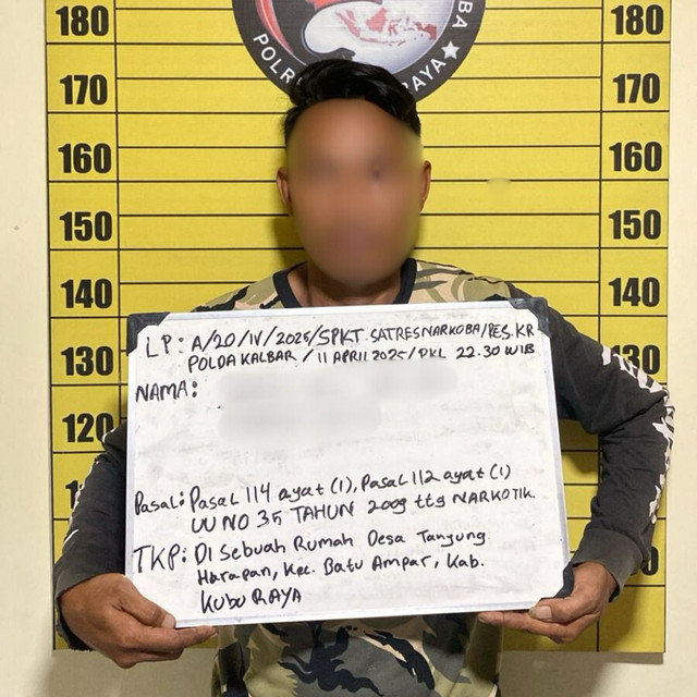 JI (37) berhasil diamankan Polres Kubu Raya. Foto : Dok. Polres Kubu Raya.