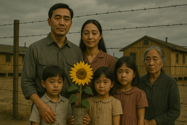 Ilustrasi keluarga Takashi (Desain oleh ChatGPT Image)