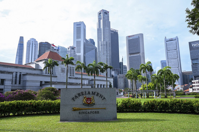 Ilustrasi Gedung Parlemen Singapura. Foto: Roslan Rahman/AFP