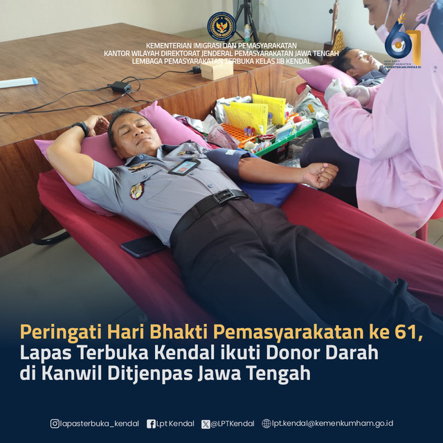 Lapas Terbuka Kendal ikuti donor darah di Kanwil Ditjenpas Jawa Tengah