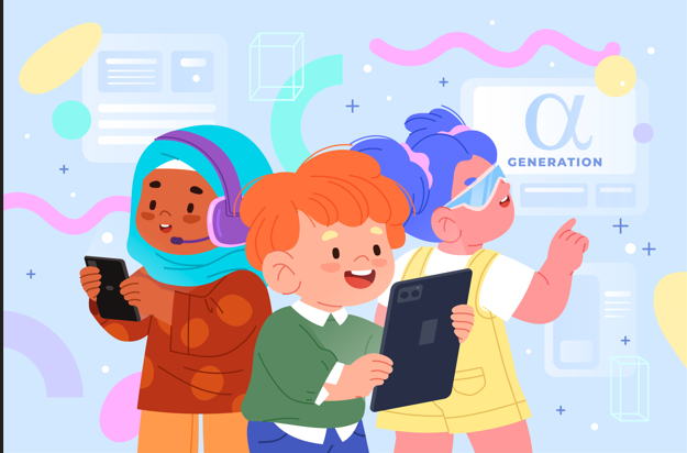 ilustrasi pembelajaran pada generasi alpha (sumber: https://www.freepik.com/free-vector/hand-drawn-gen-alpha-illustration_171724222.htm#fromView=search&page=1&position=1&uuid=fd62abb4-7a88-493c-82d0-5f51ae4e20ac&query=pembelajaran+efektif+bagi+generasi+alpha)