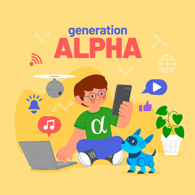 Sumber: https://www.freepik.com/free-vector/hand-drawn-gen-alpha-illustration_138216727.htm#fromView=search&page=1&position=2&uuid=d46b99dc-5c9f-416d-bbf7-2b4e239d5082&query=Mendidik+Alpha+di+Era+AI%3A+Saatnya+Sekolah+Melek+Teknologi+dan+Emosi
