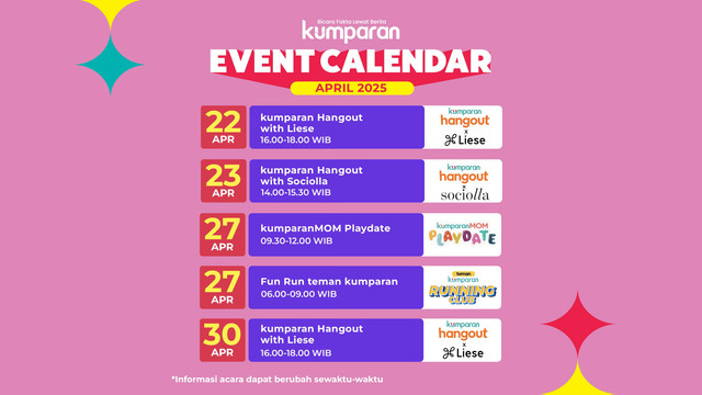 Event Calender April 2025 Foto: kumparan