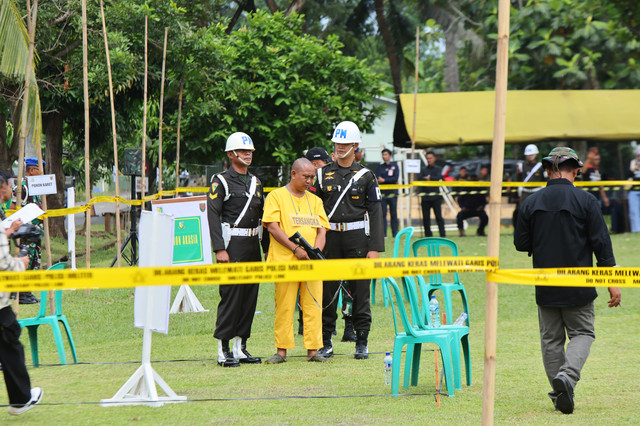 Kopda B, anggota TNI yang ditetapkan sebagai tersangka penembakan 3 Polisi Lampung hingga tewas. | Foto: Sinta Yuliana/Lampung Geh