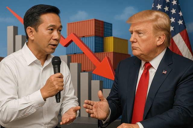 Ilustrasi diskusi bersama Donald Trump mengenai pajak impor Amerika. Ilustrasi AI Generated/Dok. Pribadi.