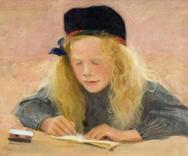 Perempuan sedang menulis. Foto: Europeana/Unsplash