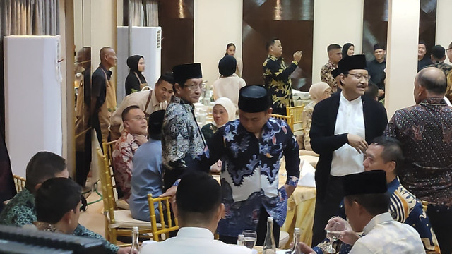 Suasana Halal Bihalal PKB di rumah dinas Muhaimin Iskandar (Cak Imin) di Jalan Widya Chandra IV, Jakarta Selatan. Foto: Rachmadi Rasyad/kumparan