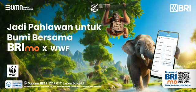 Donasi Mudah Bersama BRImo, Dukung WWF-Indonesia Lestarikan Alam. Foto: Bank BRI