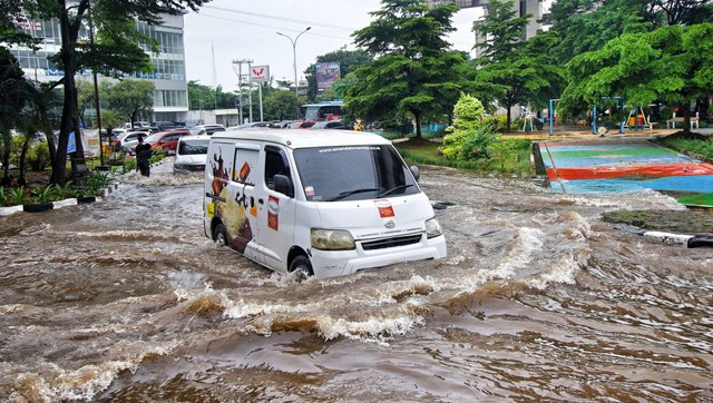 Keadaan banjir di Kota Palembang/ Dokumen Urban. 