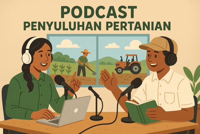 Ilustrasi Podcast dalam Dunia Penyuluhan Pertanian, Sumber : ChatGPT