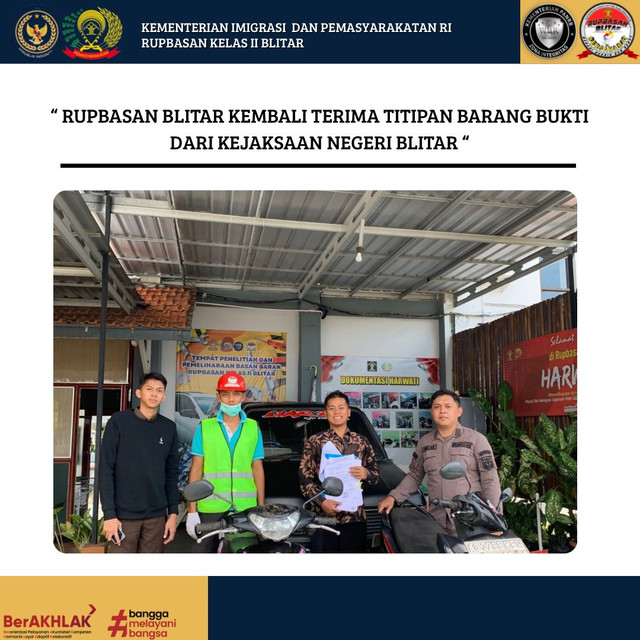 Rupbasan Blitar Kembali Terima Titipan Barang Bukti dari Kejaksaan Negeri Blitar