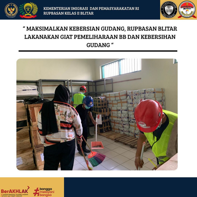 Rupbasan Blitar Lakanakan Giat Pemeliharaan BB dan Kebersihan Gudang