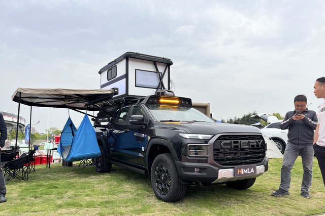 Tampilan Chery Himla full camping mode di 2025 International Business Summit di Wuhu, China (24/4/2025). Foto: Tio Ridwan/kumparan