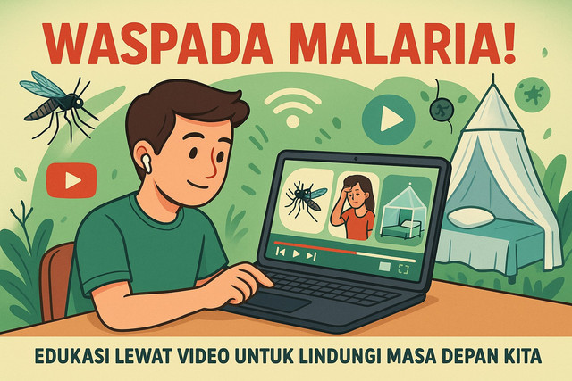Waspada malaria, edukasi lewat video (Sumber gambar: ilustrasi pribadi, dibuat menggunakan AI)