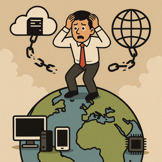 Ketergantungan Digital Global. Gambar dibuat dengan ChatGPT 4o