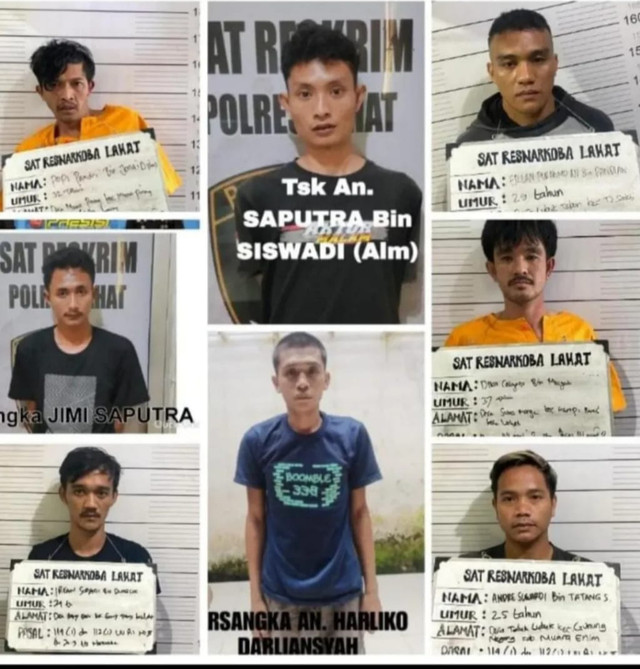 Daftar delapan tahanan Polres Lahat yang kabur. (ist)