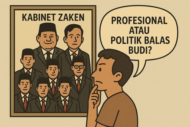Ilustrasi: Kabinet Merah Putih Antara Harapan Zaken dan Realitas Politik Balas Budi. Sumber ChatGPT