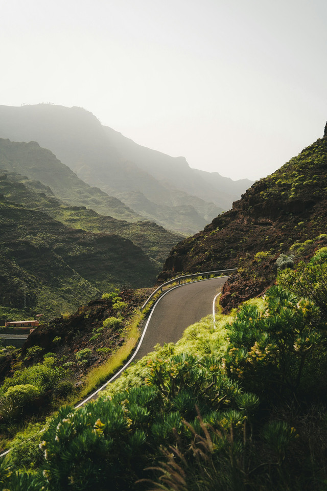 Jalan Berliku di Pegunungan dengan Kabut. Foto oleh Kevin Charit di Unsplash.