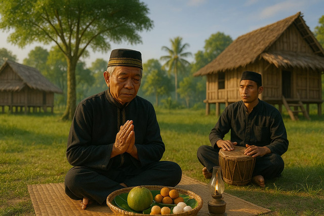 Ilustrasi ritual Kapontasu. (Gambar: AI)