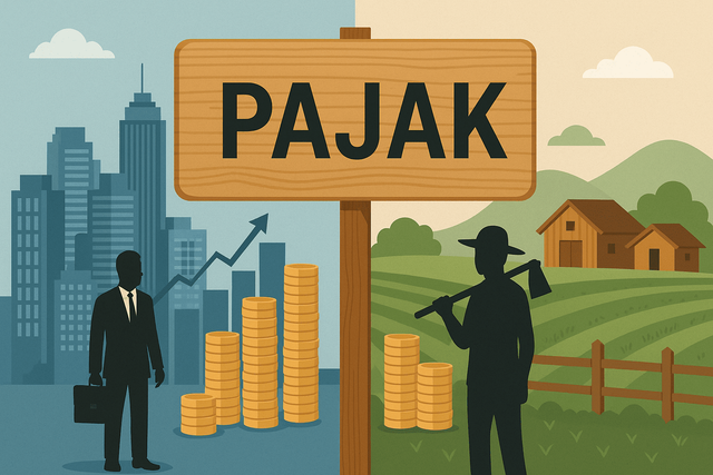 ketimpangan pajak antara dikota dengan didaerah. sumber: ilustrasi dari AI