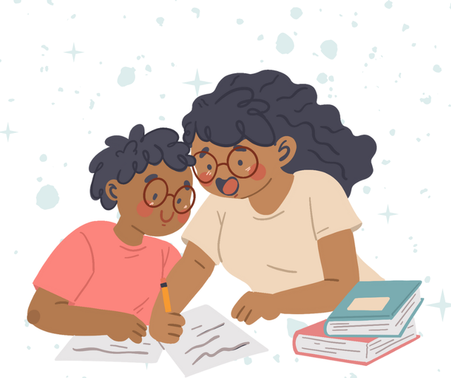 Ibu yang hadir ketika anaknya membutuhkan bantuan. (Foto: Canva/Sketchify) 