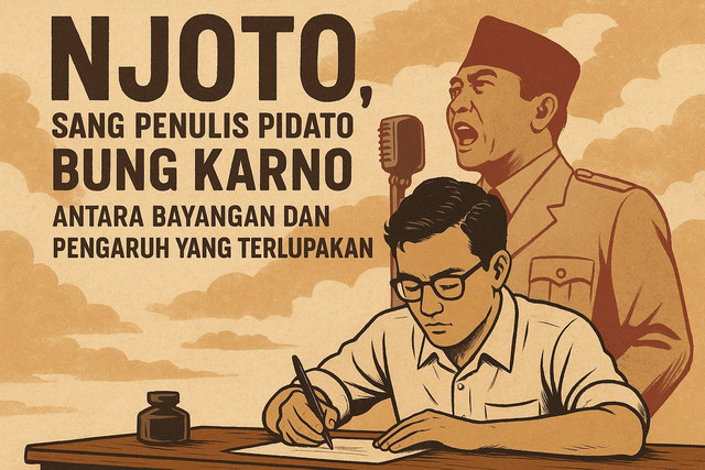 Ilustrasi: Njoto, Sang Penulis Pidato Bung Karno-Antara Bayangan dan Pengaruh Yang terlupakan. Sumber: ChatGPT