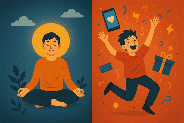 Ilustrasi: Eaudaimonia Vs Hedonia. Sumber: ChatGPT