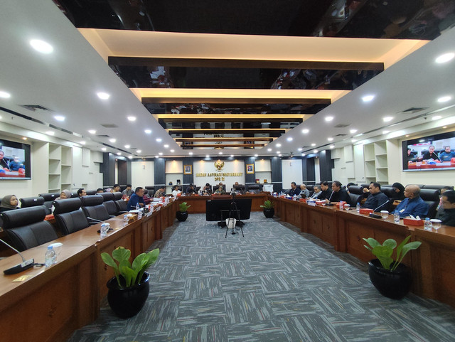 Suasana Rapat Dengar Pendapat Umum (RDPU) dengan Ikatan Dokter Anak Indonesia (IDAI) atas mutasi yang dilakukan ke sejumlah dokter anak, di Nusantara II, Komplek Parlemen Senayan, Jakarta Pusat, Rabu (7/6). Foto: Alya Zahra/kumparan 