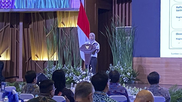 Direktur Jenderal (Dirjen) Cipta Karya Kementerian PU, Dewi Chomistriana saat Konsultasi Regional (Konreg) PU, di Jakarta, Jumat (9/5/2025). Foto: Muhammad Fhandra Hardiyon/kumparan