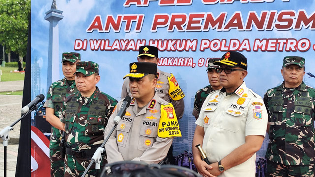 Apel siaga anti premanisme Polda Metro Jaya di Monas pada Jumat (9/5). Foto: Rachmadi Rasyad/kumparan
