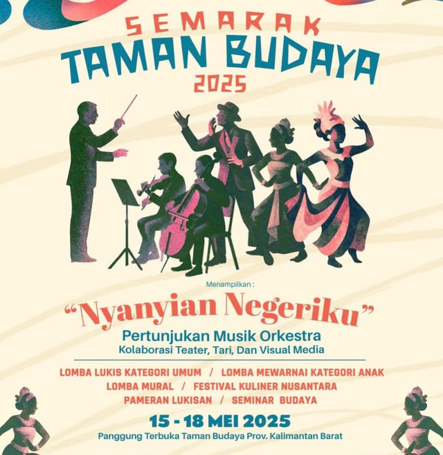 Semarak Taman Budaya Kalbar akan dimeriahkan dengan berbagai lomba dan pertunjukan orkestra. Foto: Dok. @dikbudkalbar