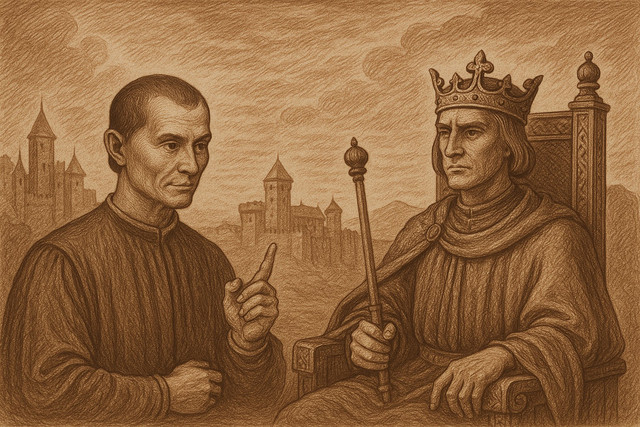 Ilustrasi: Machiavelli & Seni Mempertahankan Kekuasaan: Realisme Politik dalam Il Principe. Sumber: ChatGPT
