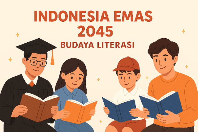 Ilustrasi membaca buku. Sumber : Ilustrasi bantuan AI