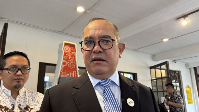 Direktur Utama PT Agrinas Pangan Nusantara Joao Angelo De Sousa Mota di Pos Bloc Jakarta, Rabu (14/5/2025). Foto: Ave Airiza Gunanto/kumparan