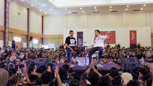 Suasana acara Desak Anies di Yogyakarta pada Selasa (23/01/2024). (Foto: Dok. Pribadi)