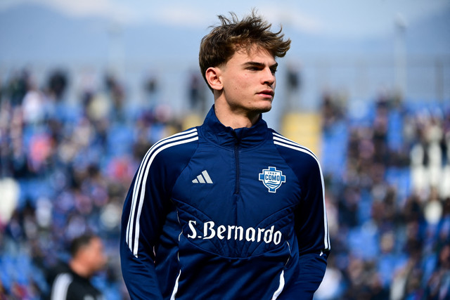Pemain Como 1907, Nico Paz, di Stadion Giuseppe-Sinigaglia jelang lawan Napoli di Liga Italia pada Februari 2025. Foto: Piero CRUCIATTI / AFP