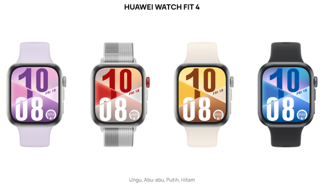Perbedaan Huawei Watch Fit 4 dan Fit 4 Pro. Foto adalah Huawei Watch Fit 4.  Sumber: consumer.huawei.com