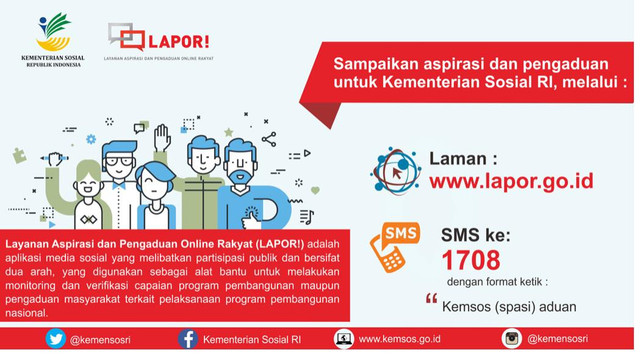 Platform Layanan Aspirasi dan Pengaduan Online Rakyat (lapor.go.id) oleh Kemensos. Foto: Kemensos RI