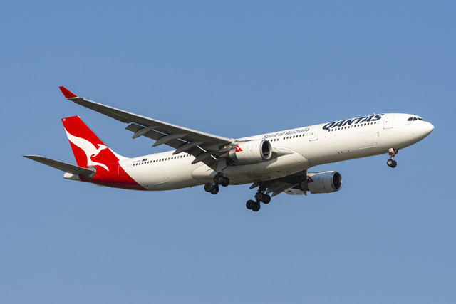 Ilustrasi maskapai Qantas. Foto: Shutterstock