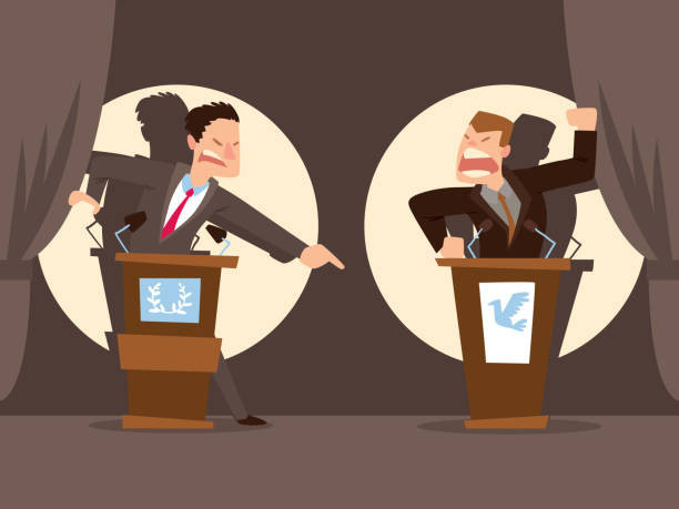 Politisi Debat dengan emosi Ilustrasi : Istockphoto.com/vectormoon