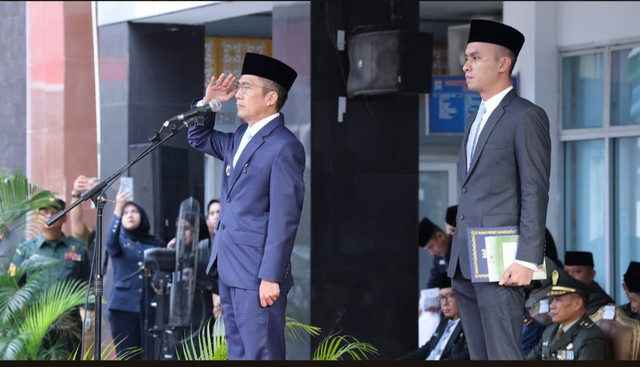 Wali Kota Palembang, Ratu Dewa, saat membina upacara Hari Kebangkitan Nasional (Harkitnas)/ist. 