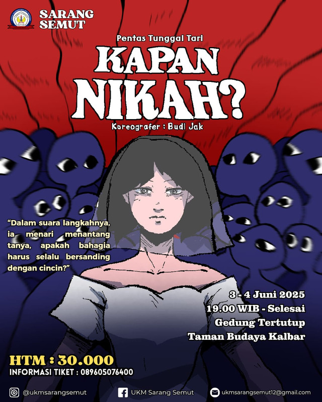 UKM Untan Pontianak menghadirkan karya tari bertajuk 'Kapan Nikah?'. Foto: Dok. Istimewa